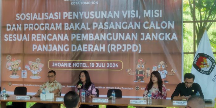 KPU Kota Tomohon Gelar Sosialisasi Penyusunan Visi, Misi Bapaslon, Pijoh : Ini Amunisi Kuat