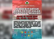 Jumat Besok Pemkot Tomohon Berlakukan Buka Tutup Akses Jalan Tomohon-Manado