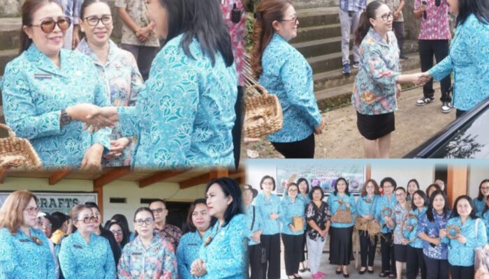 Wabub Vasung dan TP-PKK Minahasa, Dampingi Ketua TP-PKK Sulut Kunjungi Pengrajin Lokal di Eris
