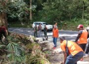 Aksi Gotong Royong Bersihkan Jalan Tomohon-Manado Libatkan Pemerintah Kota TNI dan Polri