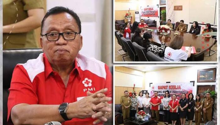 Ketua PMI Minahasa Robby Dondokambey Pimpin Rapat Kerja PMI