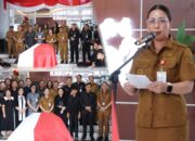 Wakili Bupati Dondokambey, Wabub Vanda Sarundajang Irup Pada Acara Persemayaman Mantan Wabub Alm. Letkol TNI (Purn). Rull Kuron