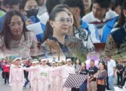 Usai Ikuti Ibadah Pembukaan HPR GMIM Wilayah Kawangkoan, Wabup Vanda Sarundajang Lepas Peserta Lomba Gerak Jalan