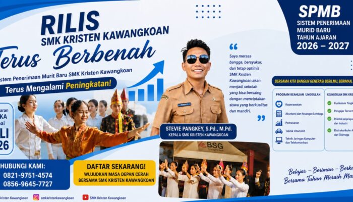 Antusiasme Pendaftar SMK Kristen Kawangkoan Melonjak, Stevie Pangkey Dongkrak Kepercayaan Publik